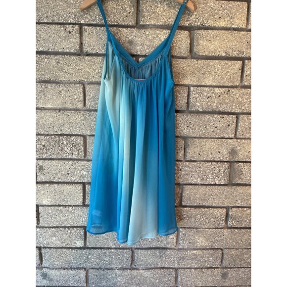Oscar De La Renta Pink Label Blue Ombre Chemise Adjustable Straps Lightweight Fl - Picture 4 of 5